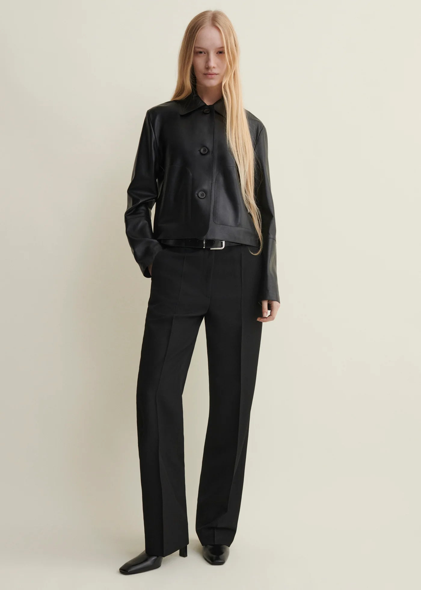 Emy Leather Jacket in Black
