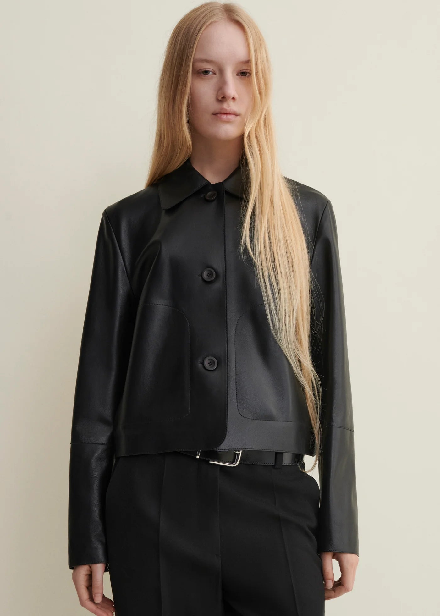 Emy Leather Jacket in Black