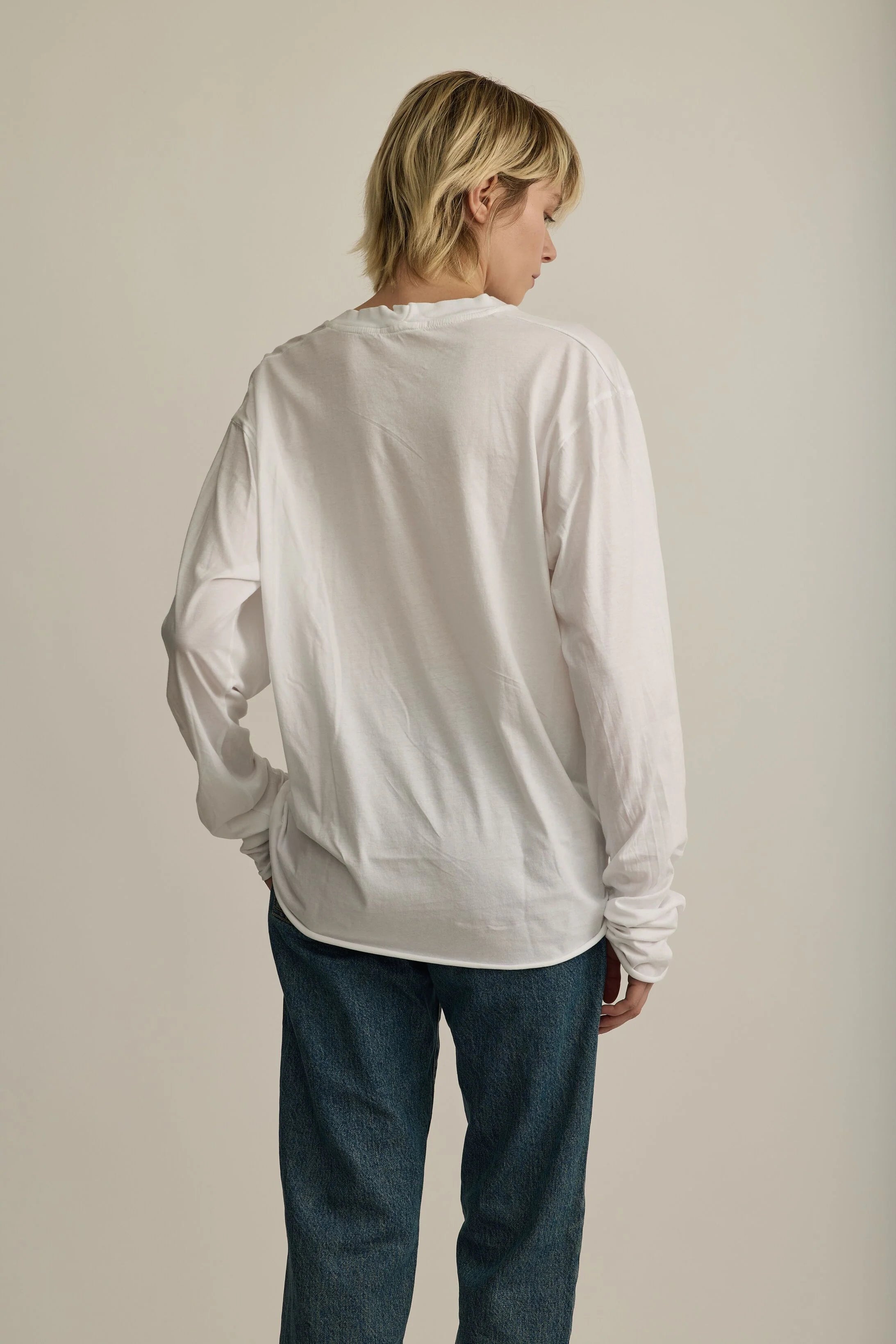 Ari Cotton Boyfriend T-Shirt in White