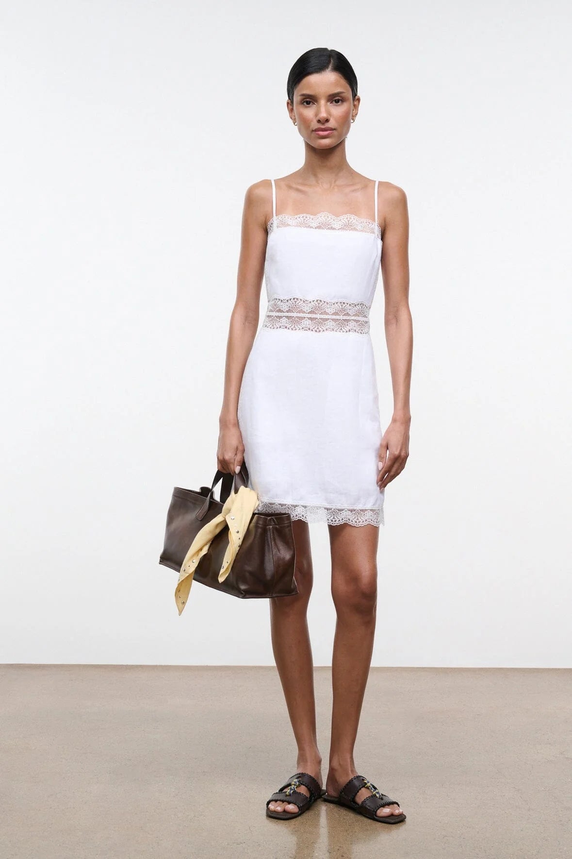 Amalina Linen Mini Dress in White