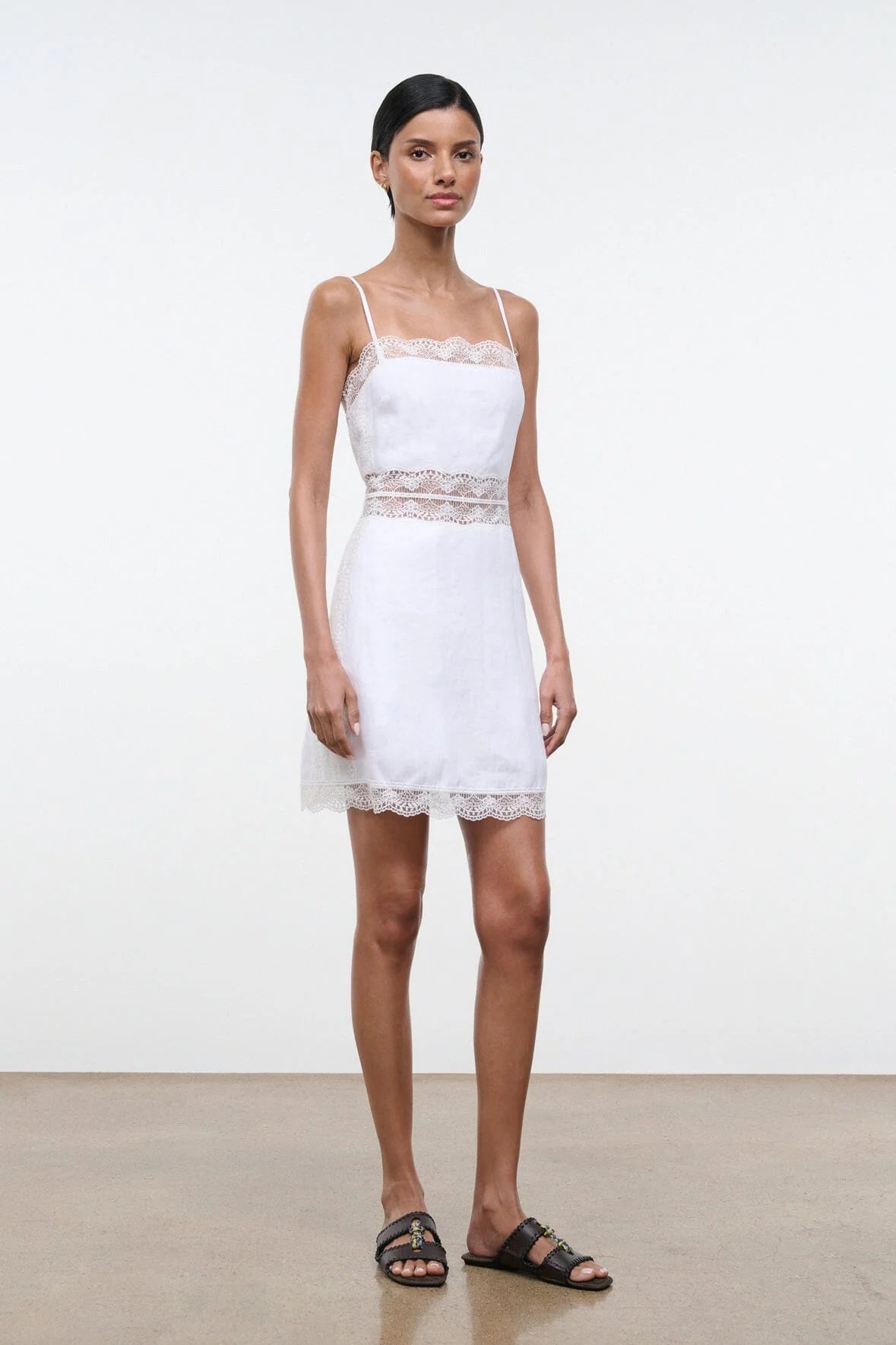 Amalina Linen Mini Dress in White