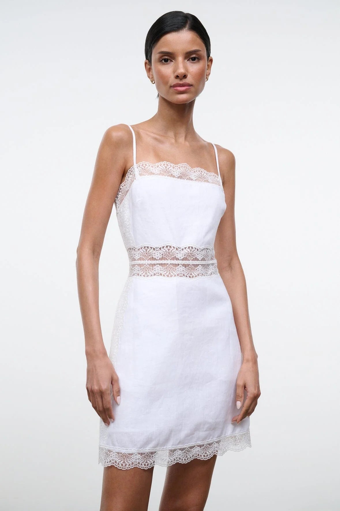 Amalina Linen Mini Dress in White