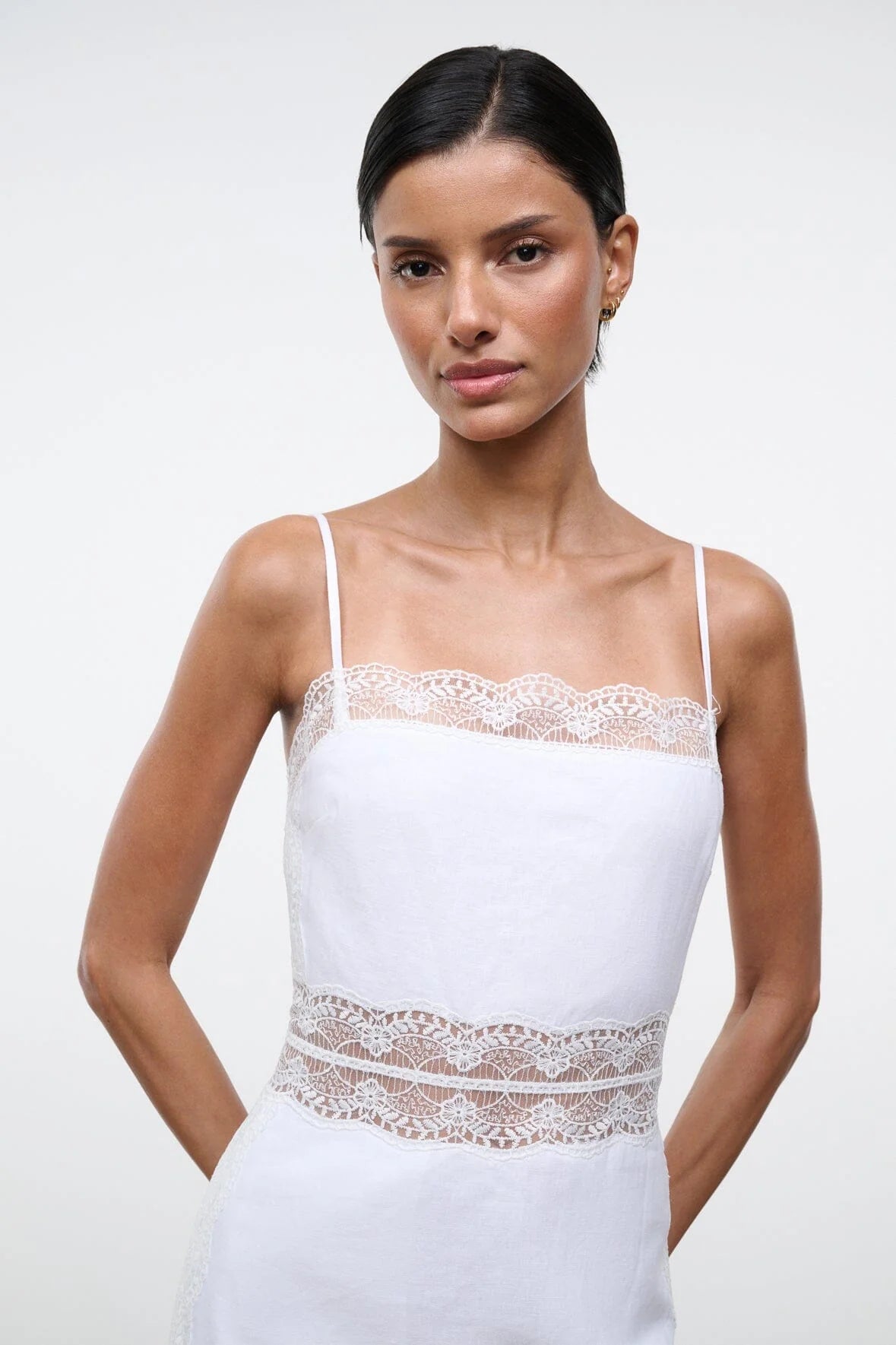Amalina Linen Mini Dress in White