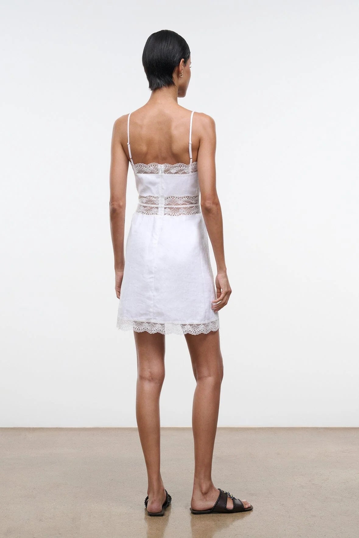 Amalina Linen Mini Dress in White