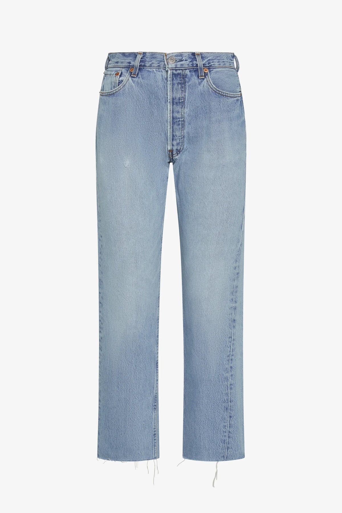 Relaxed Raw Hem Jean in Light Wash