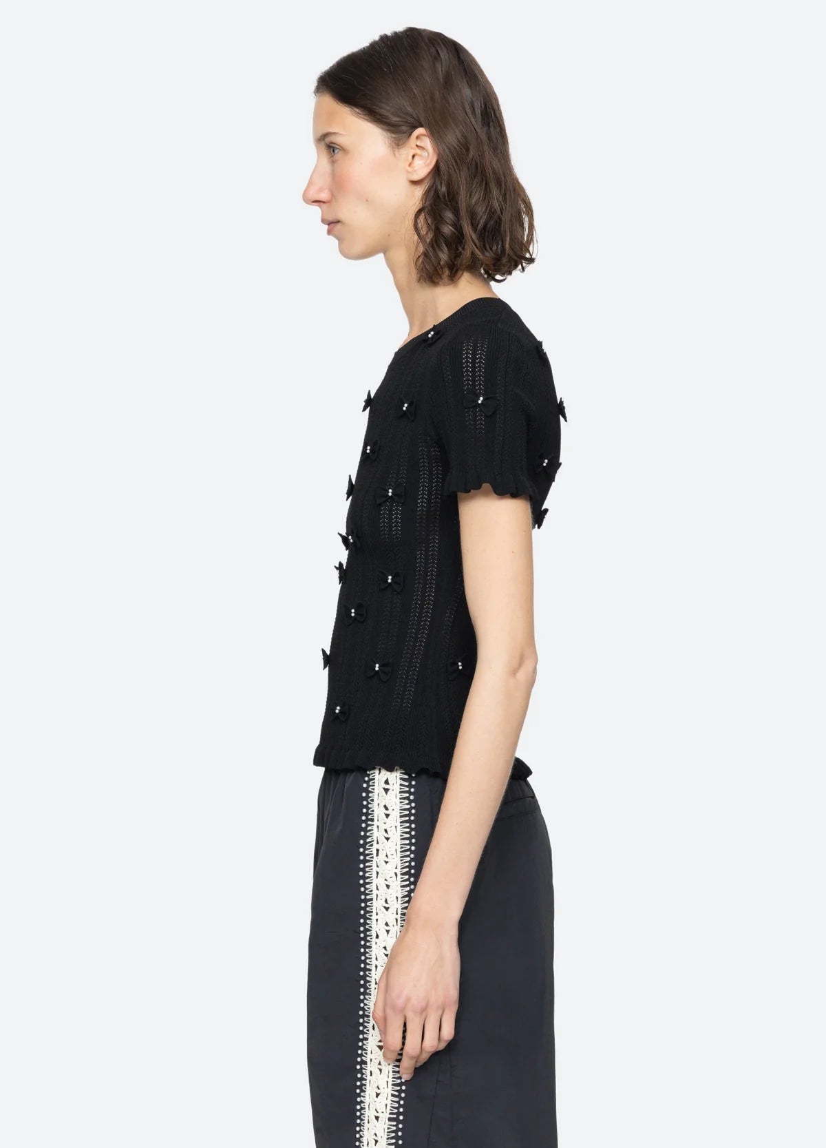 Alberta Pearl Short Sleeve Knit Top