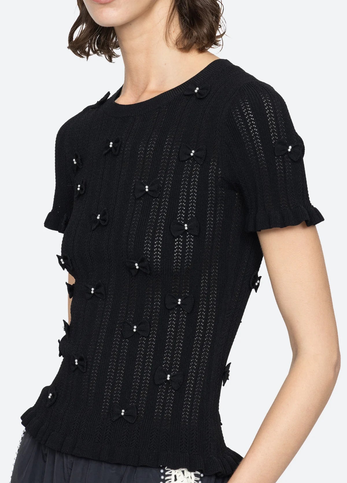 Alberta Pearl Short Sleeve Knit Top