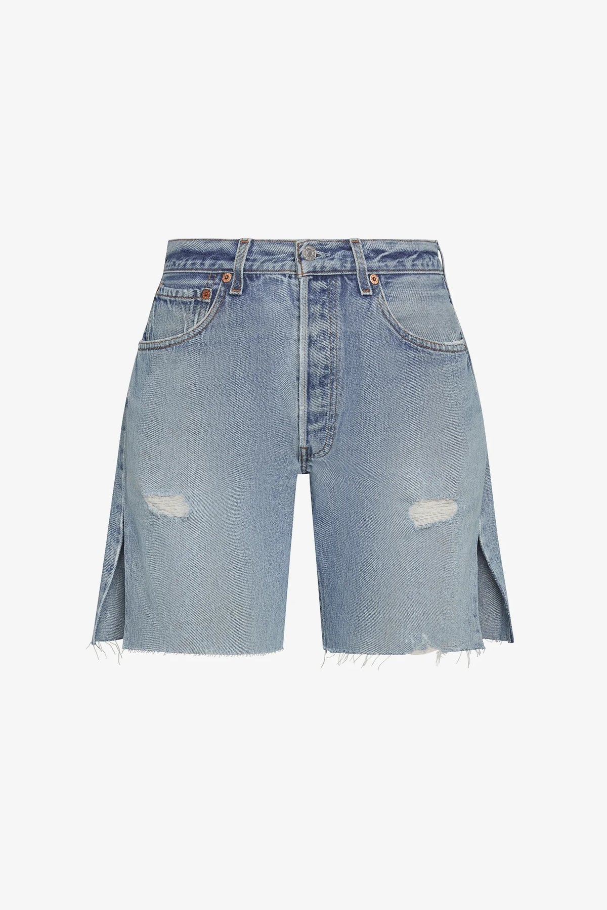 Long Split Short in Light/Medium Wash