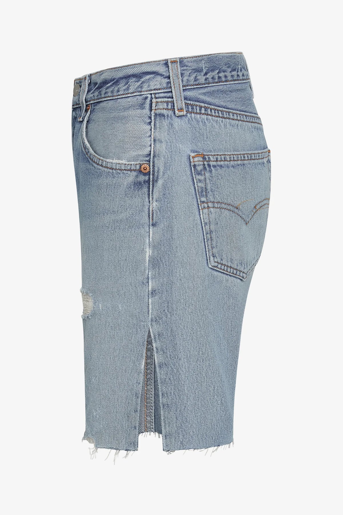 Long Split Short in Light/Medium Wash