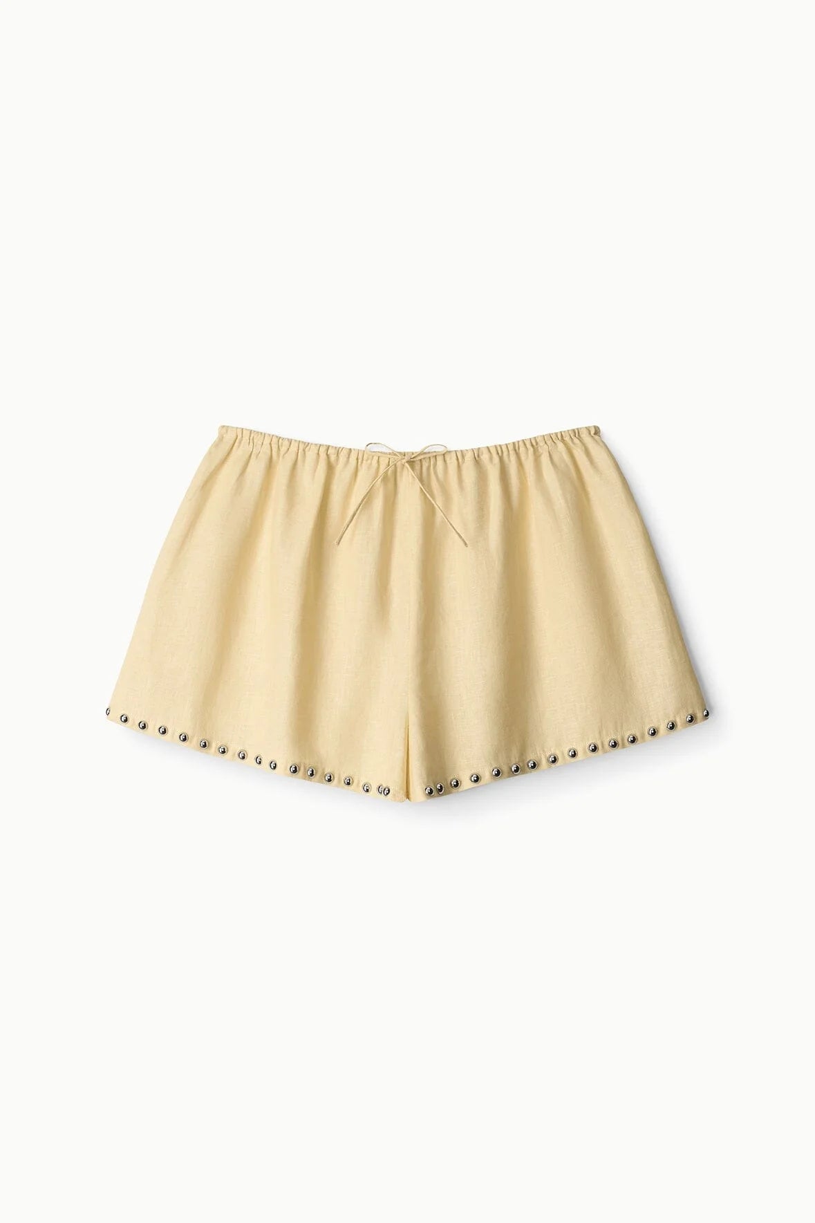 Puddle Linen Shorts in Butter Studs