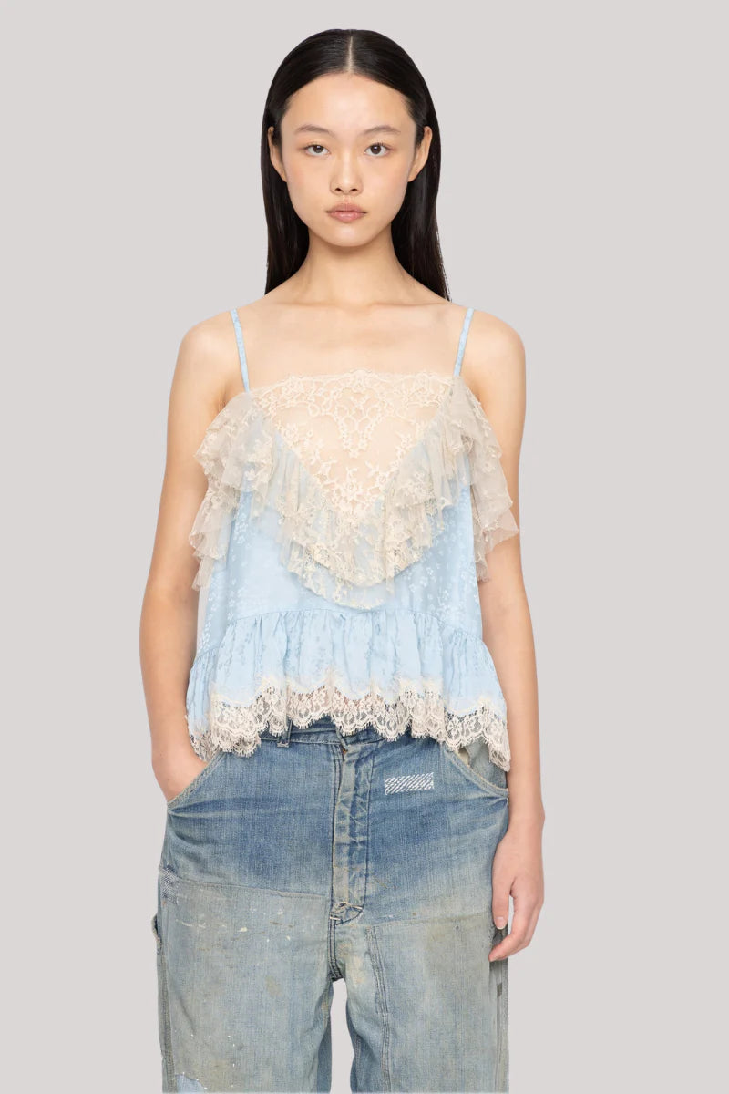 Ethel Solid Camisole Top in Blue