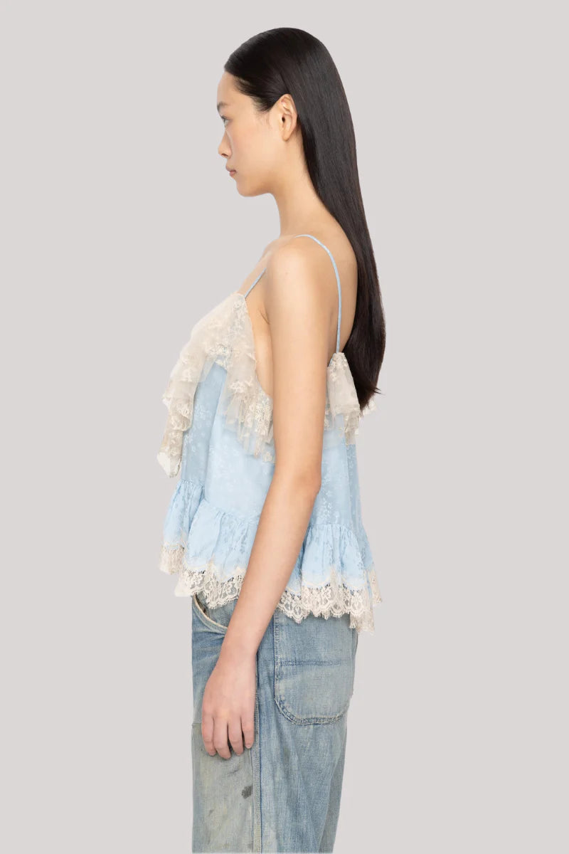 Ethel Solid Camisole Top in Blue