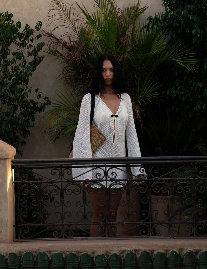 Tanzania Short Dress in Cream