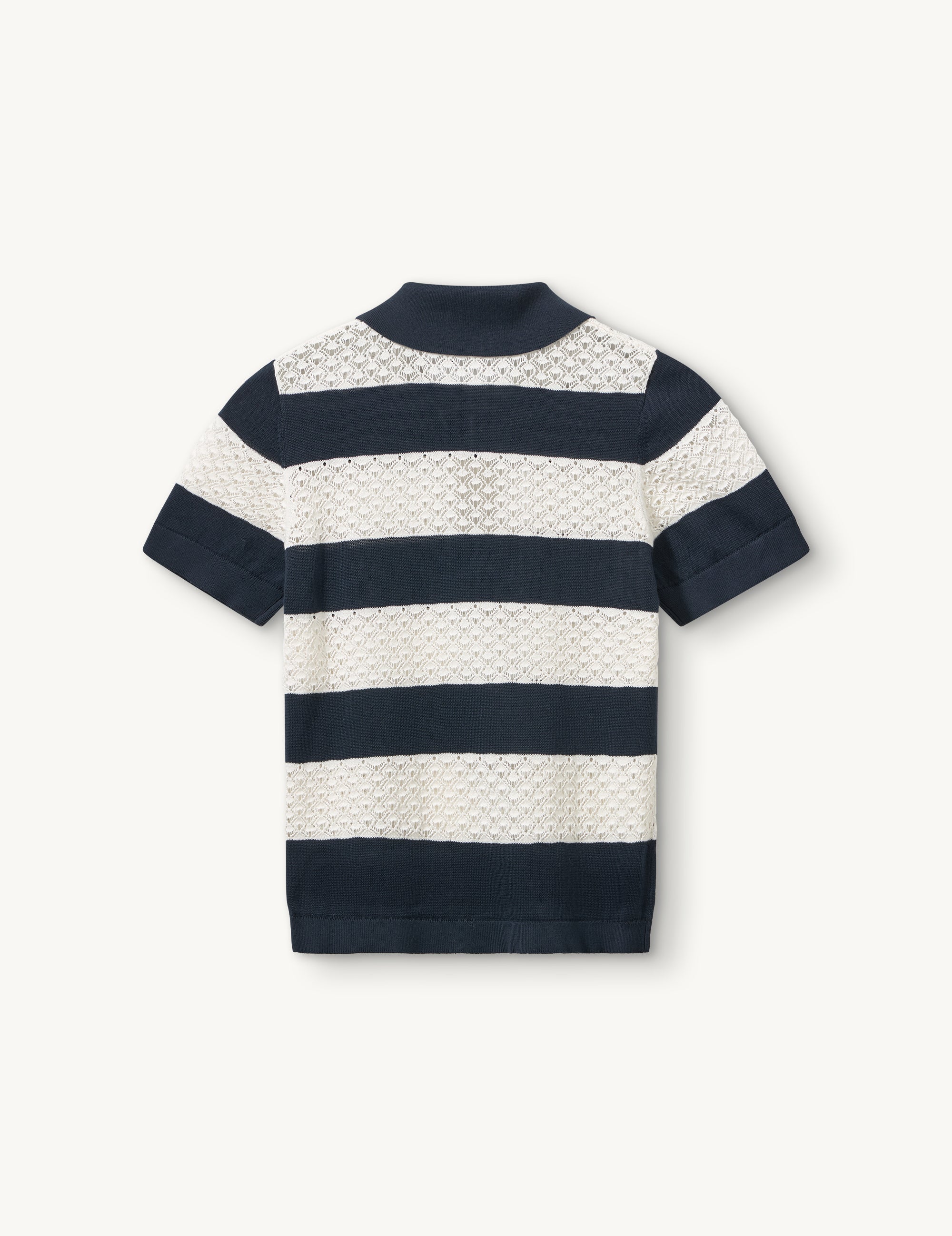Tanzania Logo Polo in Navy/Cream Stripe