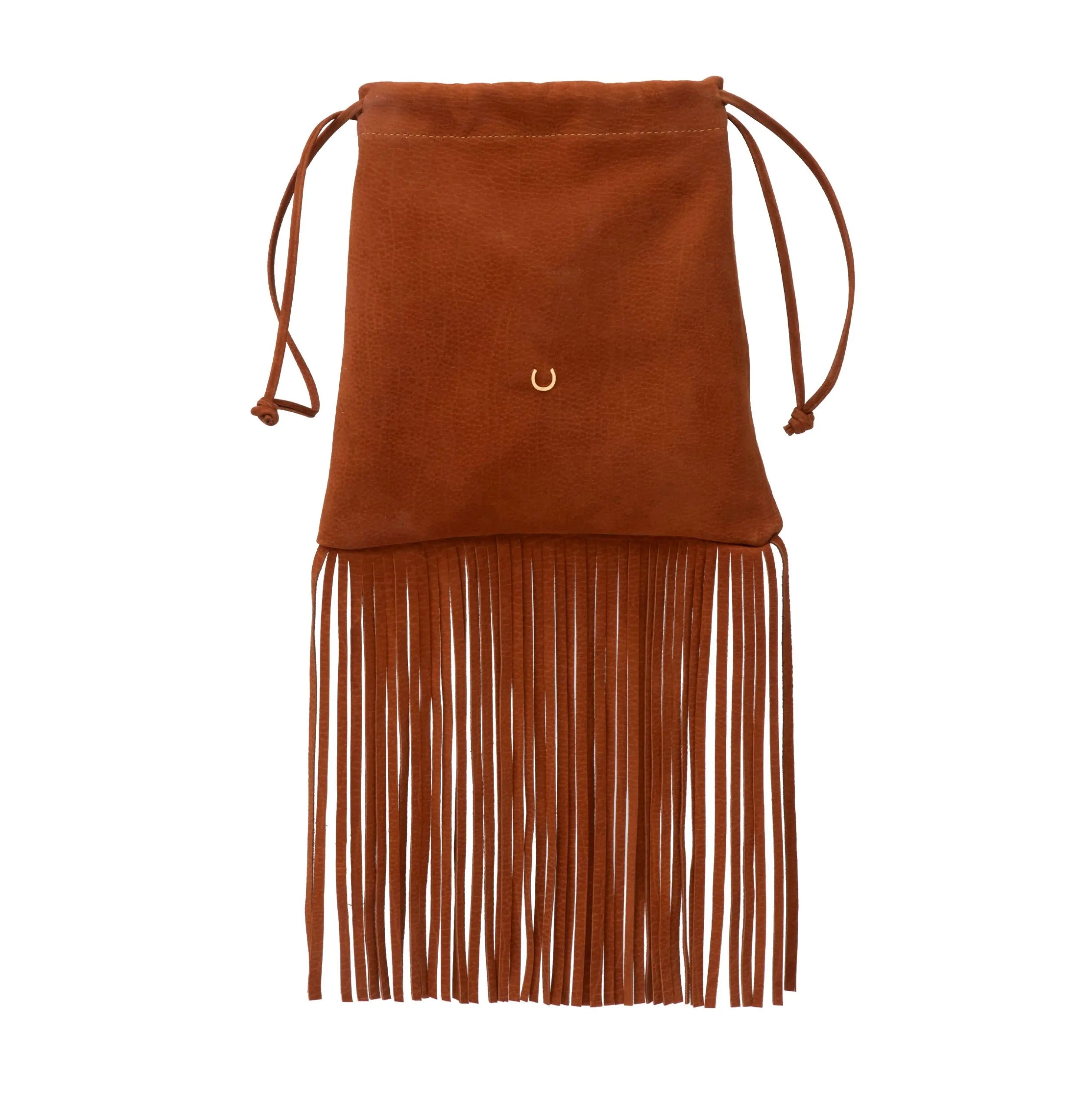 Inés Pouch Bag in Camel Suede