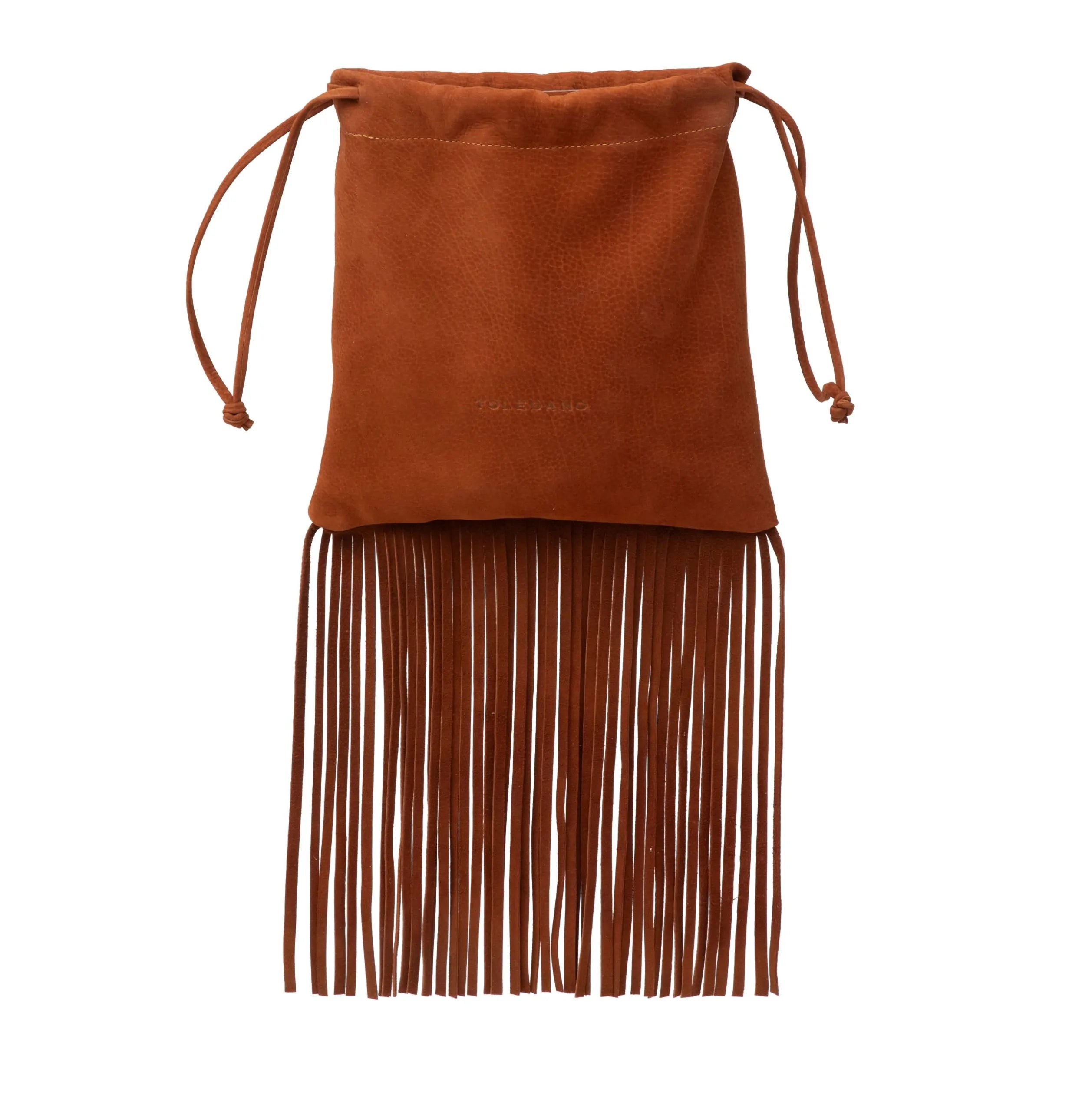 Inés Pouch Bag in Camel Suede