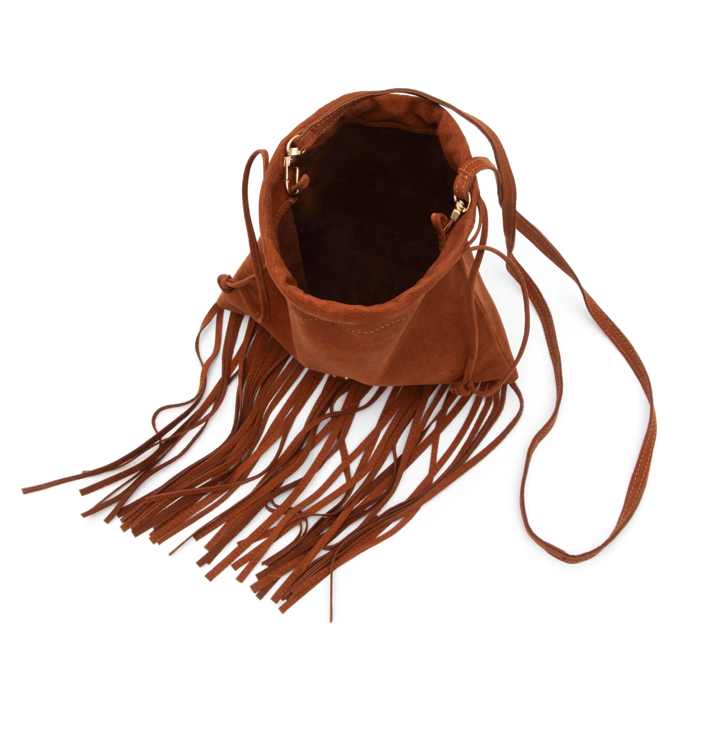 Inés Pouch Bag in Camel Suede