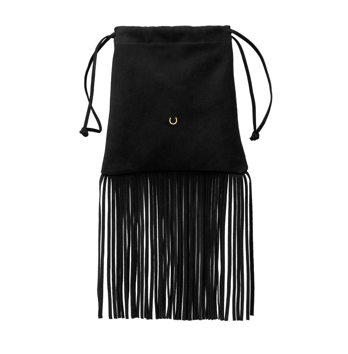 Inés Pouch Bag in Black Suede