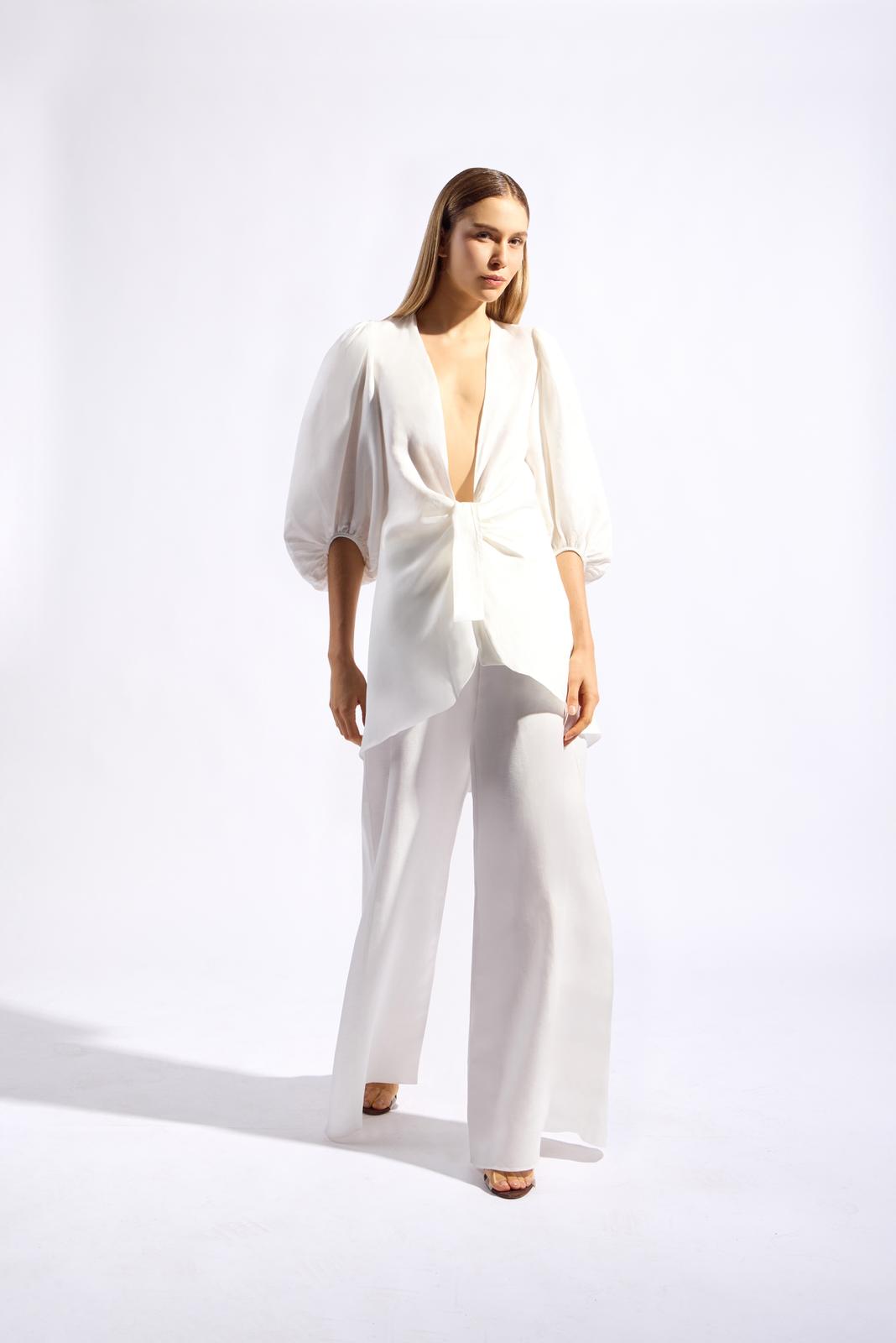 Timeless Wide Leg Pants in Off White