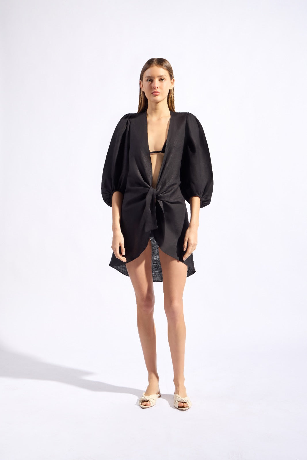 Timeless Shirt With Voluminous Sleeves in Black