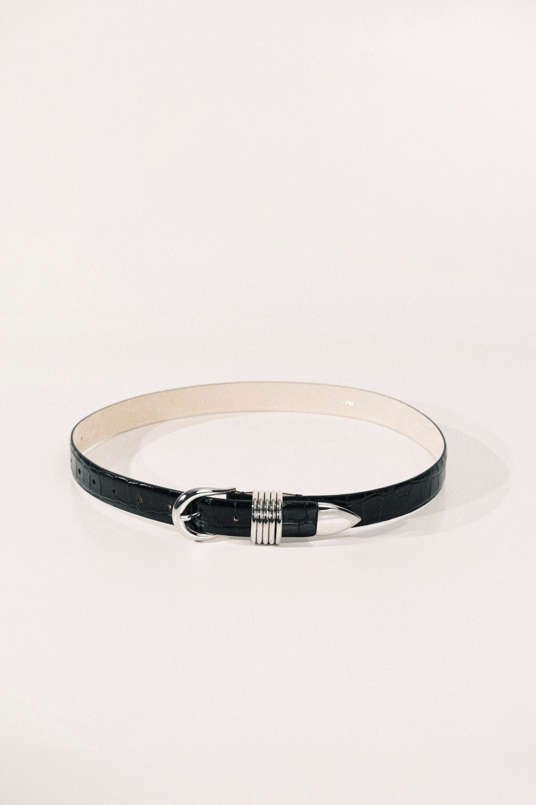 Hollyhock Silver Croco in Black