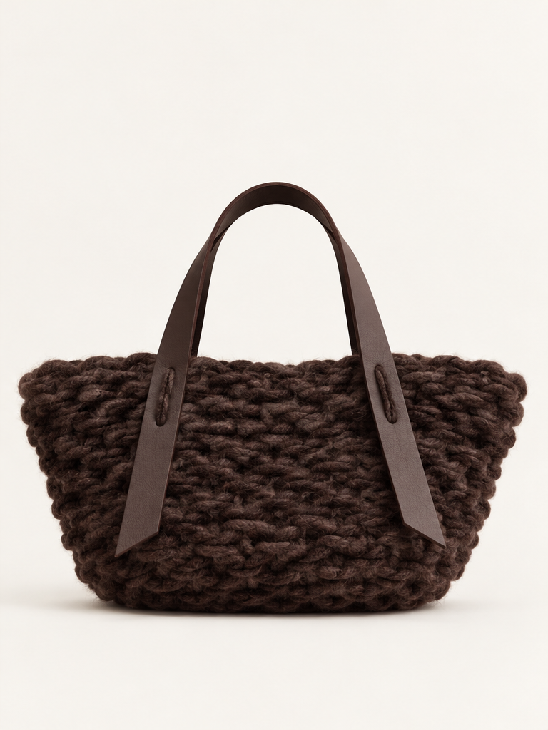 Bella Midi Mohair Bag in Chocolate
