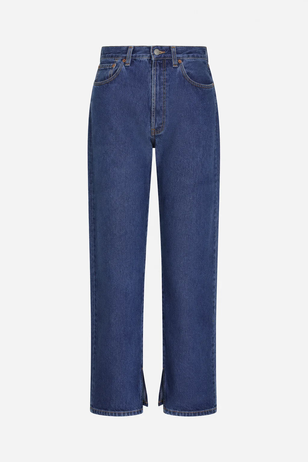 Relaxed Split Jean in Medium/Dark
