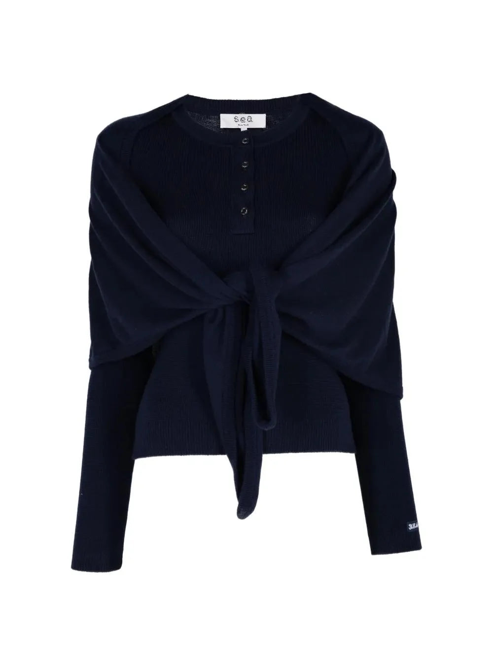 Jane Henley Sweater in Navy
