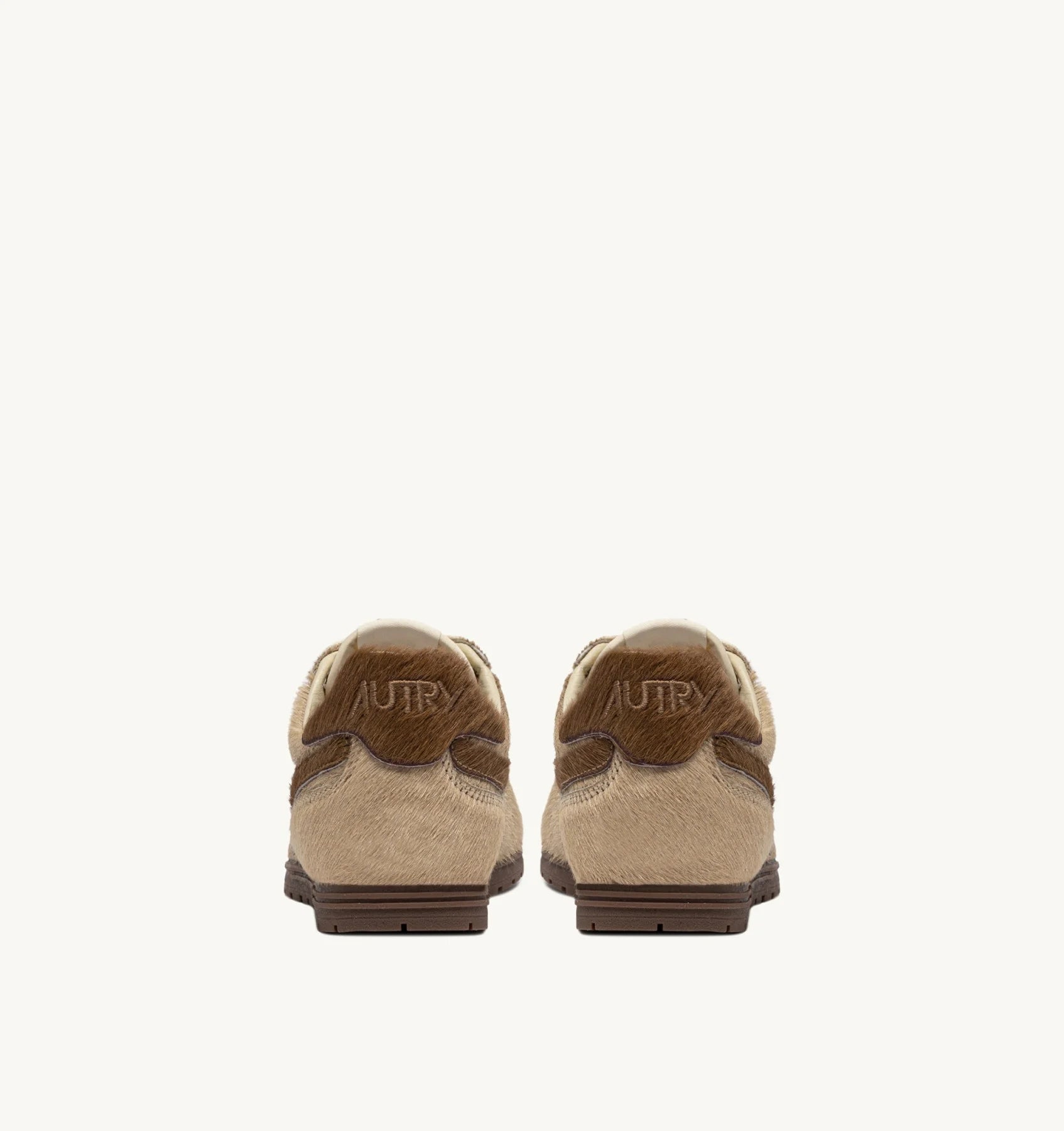 Windspin Sneakers In Beige And Brown Pony Hair Effect