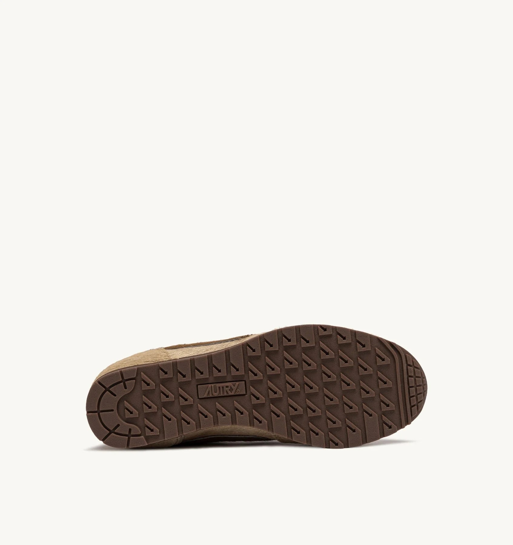 Windspin Sneakers In Beige And Brown Pony Hair Effect