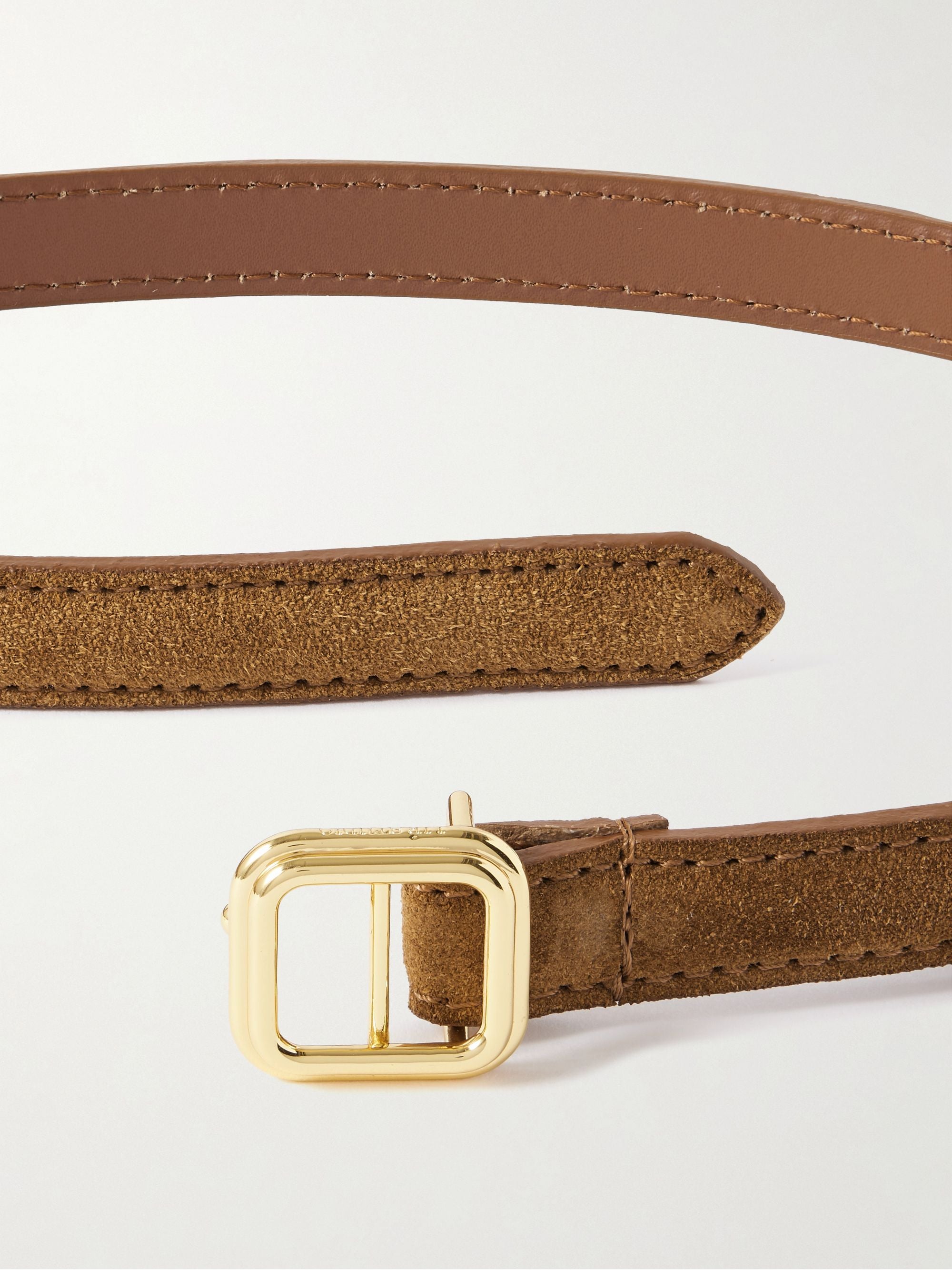 The Georgia Slim Belt in Suede Brown